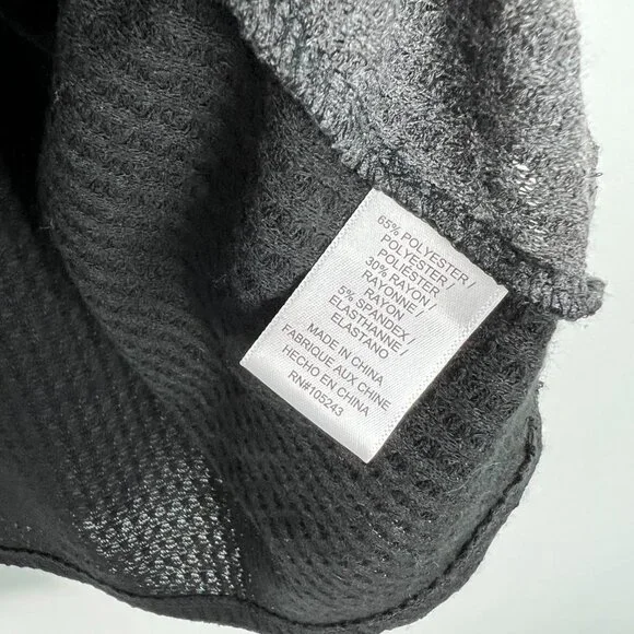 NWT Bobeau Open Front Colorblock Waffle Knit Cardigan Charcoal Black Size Small - Picture 6 of 9